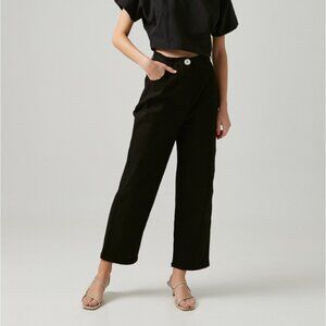 Our Second Nature | Black Cotton Stretch Pants S
